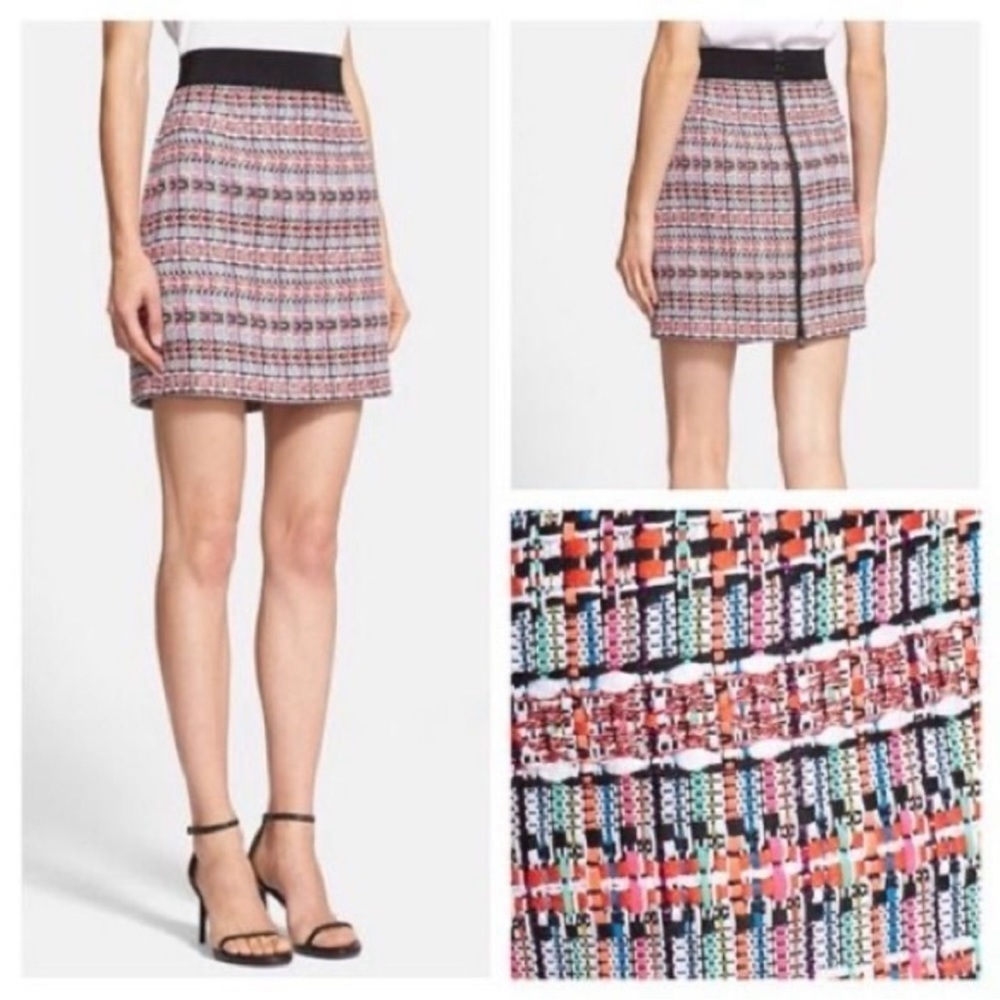 Milly Rainbow Tweed Mini Skirt New Size 10